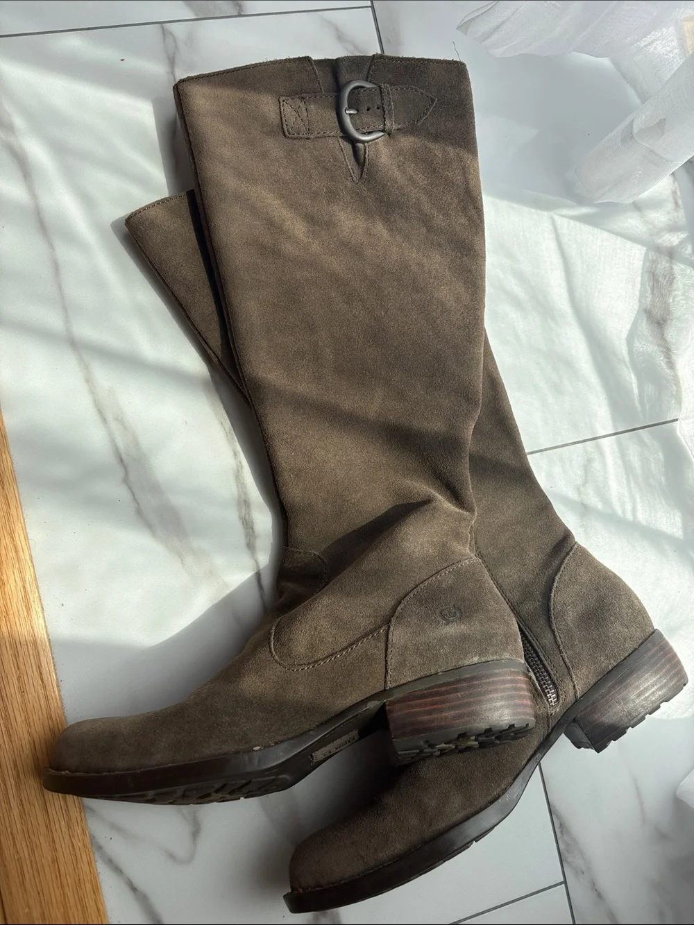 Born Over-the-Knee Suede Boots in Dark Brown